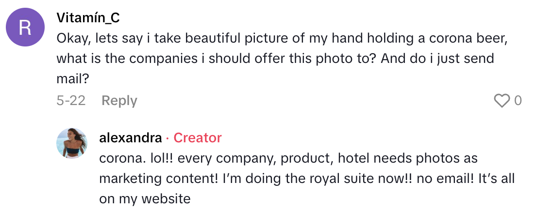 Screenshot 2025 08 25 at 2.47.59 PM A TikTokker Shared How She Makes Money On The Side While She Takes Tropical Vacations.   Charge $120 per photo. I bet you have thousands of pictures.