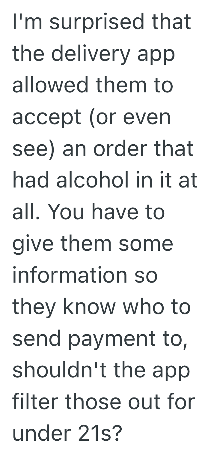 Screenshot 2025 08 25 at 4.19.03 PM Underage Driver Tried To Pick Up A Delivery Order Containing Booze, So One Observant Employee Had To Shut Him Down