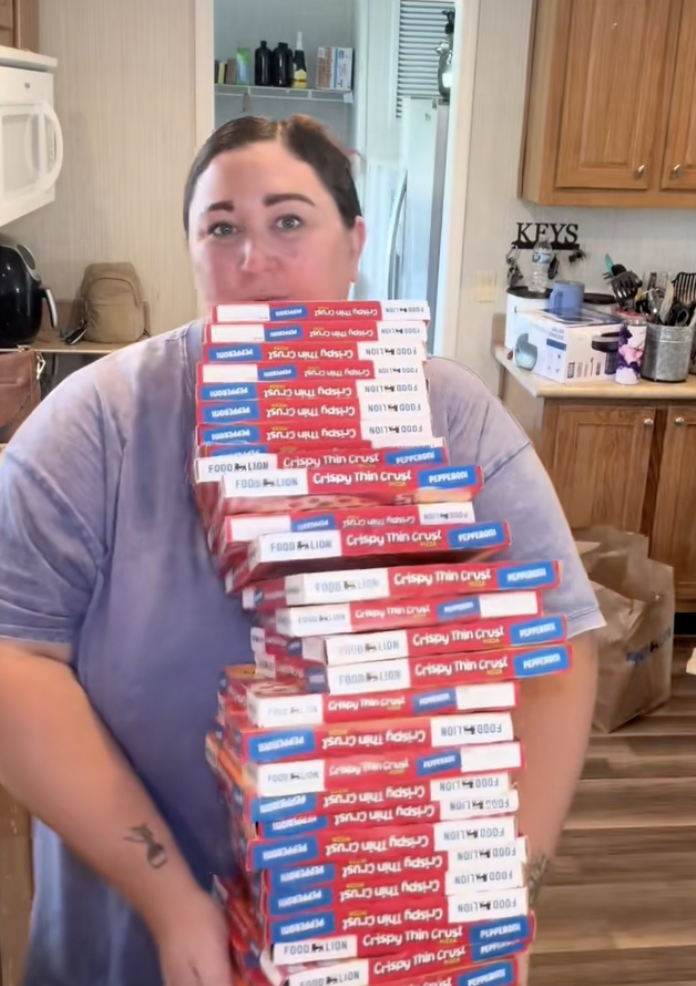 woman with her grocery haul
