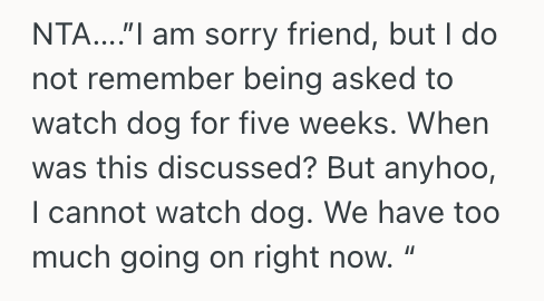 Screenshot 2025 08 26 at 11.52.21 AM Woman Agreed To Watch A Friend’s Dog While They Travel, But Now Shes Thinking About Backing Out