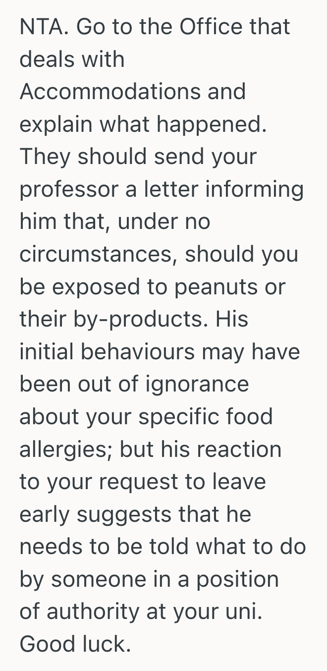 Screenshot 2025 08 27 at 11.04.59 AM Professor Gave The Whole Class Peanut Candy On The First Day, So A Student With A Severe Allergy Had To Leave Early
