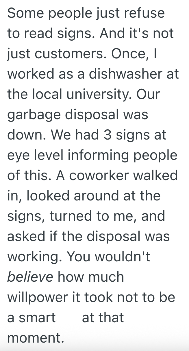 Screenshot 2025 08 27 at 4.04.17 PM Customer Comes In Every Thursday And Wants To Order Hot Foods From The Deli, But The Deli Has Been Closed On Thursdays For Two Years