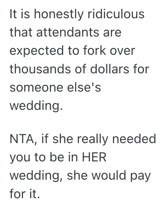 Screenshot 2025 08 28 at 12.41.40 PM She Turned Down Her Best Friend’s Bridesmaid Request Because It Was Too Expensive, But Now Her Friend Is Accusing Her Of Ruining Her Special Day