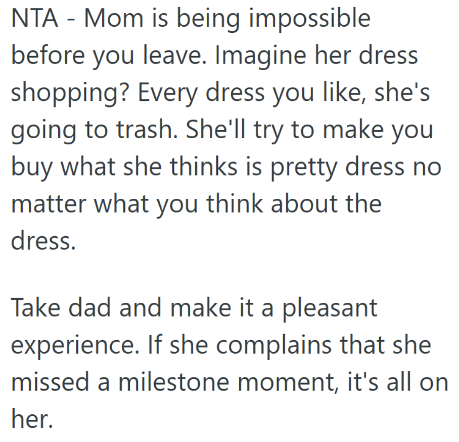 Screenshot 2025 08 29 at 11.52.13 AM Her Mom Refused To Take Her To The City To Get A Prom Dress, So She Threatened To Buy The Dress With Her Dad Instead