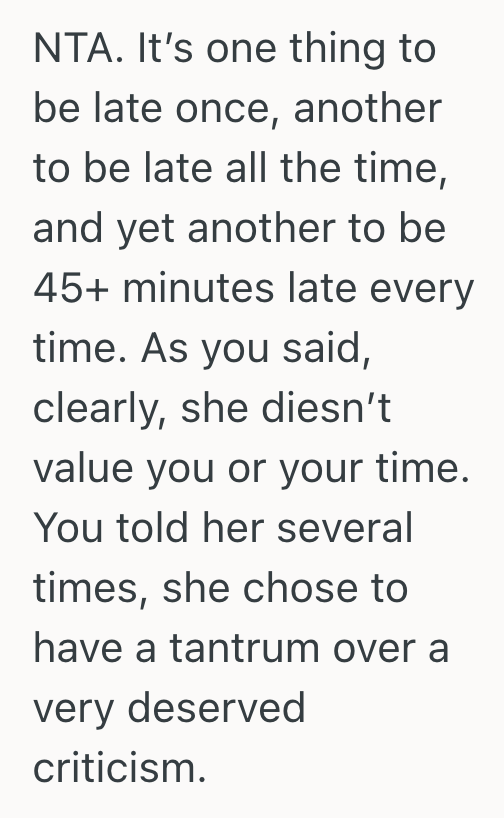 Screenshot 2025 08 29 at 12.58.29 PM Her Friend Kept Showing Up Nearly An Hour Late To Every Hangout, So She Finally Snapped And Now The Friendship May Be Over For Good