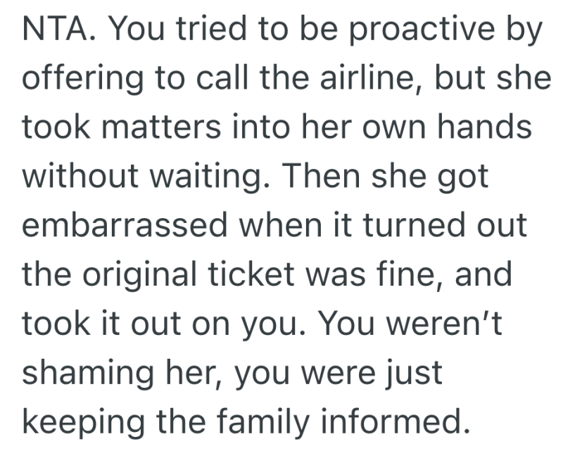 Screenshot 2025 08 29 at 3.10.44 PM e1756495072986 Mom Buys Him a Second Flight Before He Can Check The First, So He Points It Out In A Family Chat And It Sparks Drama