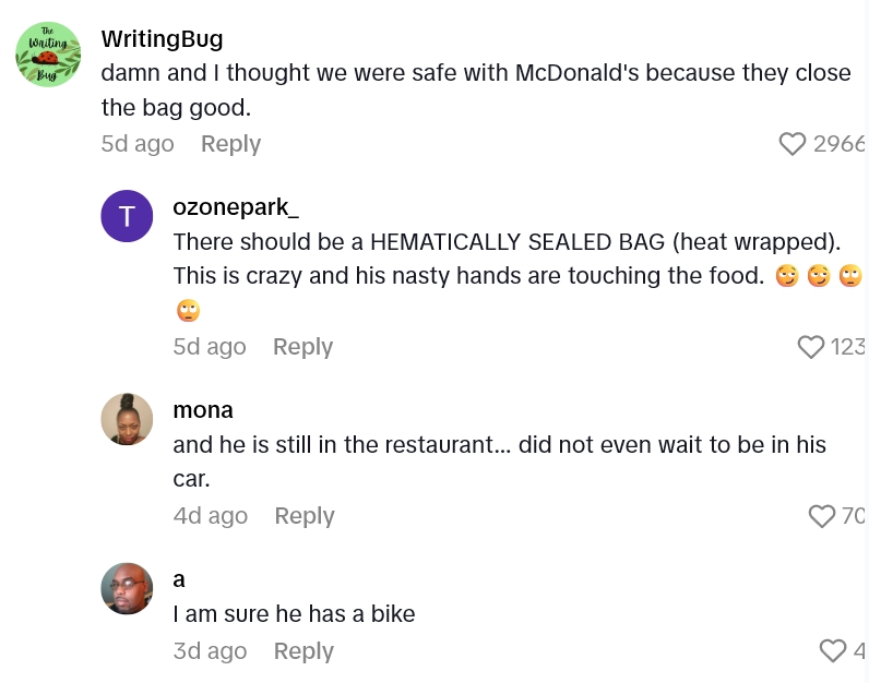 Screenshot 1 0753ce Delivery Driver Caught Sneaking Fries From a Customer Order, Because Your Fries Are Not Safe Anywhere