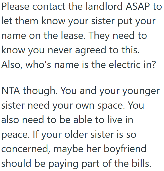 Screenshot 2 09b17f Sister Stopped Paying The Apartments Bills And Let Her Boyfriend Move In, So Theyve Been Planning To Move Out Without Telling Her