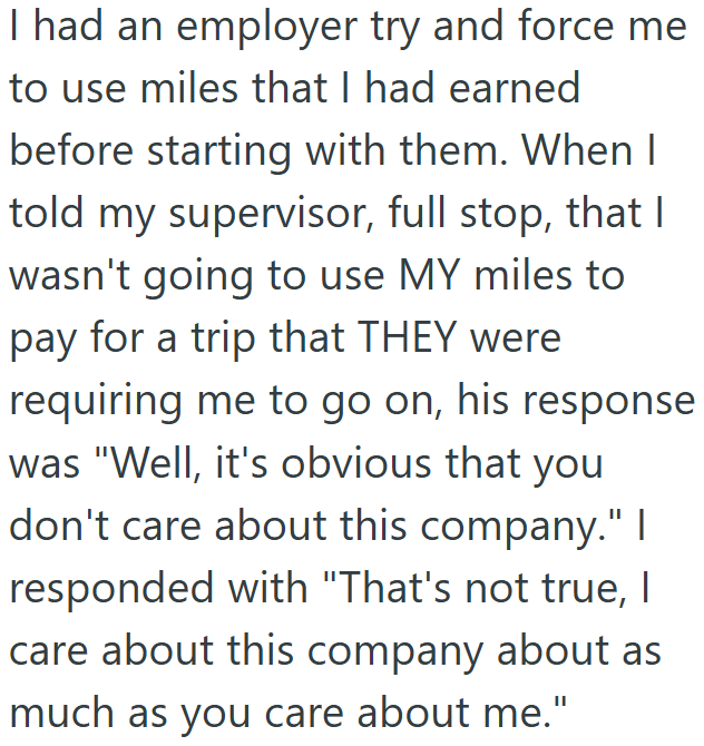 Screenshot 2 338456 New Boss Wanted Him To Use Personal Airline Miles For Work Trips, So He Went Home And Booked Multiple Trips With His Wife