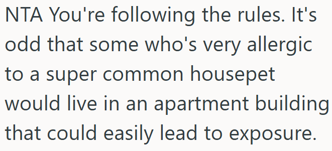Screenshot 2 a8feab Her Allergic Neighbor Wants Her Cat Out Of The Hallway, But They Live In A Pet Friendly Building