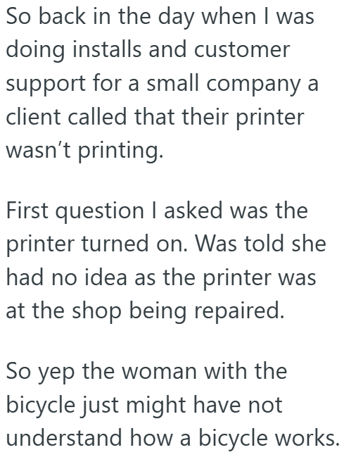 Screenshot 3 847dc7 Customer Asked For A Refund On A Bike Because When She Stopped Pedaling, It Stopped Moving Forward