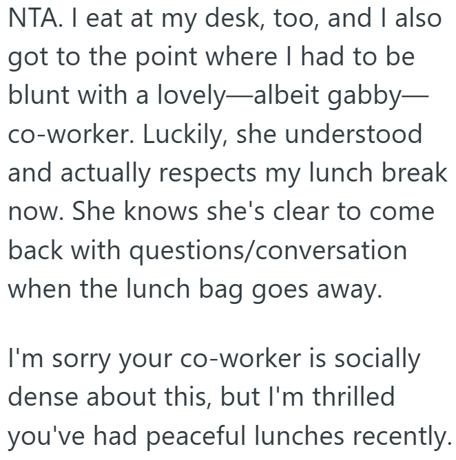 Screenshot 4 33d0dd Her Coworker Wouldnt Stop Interrupting Her Lunch, So One Day She Finally Snapped And Told Her To Back Off