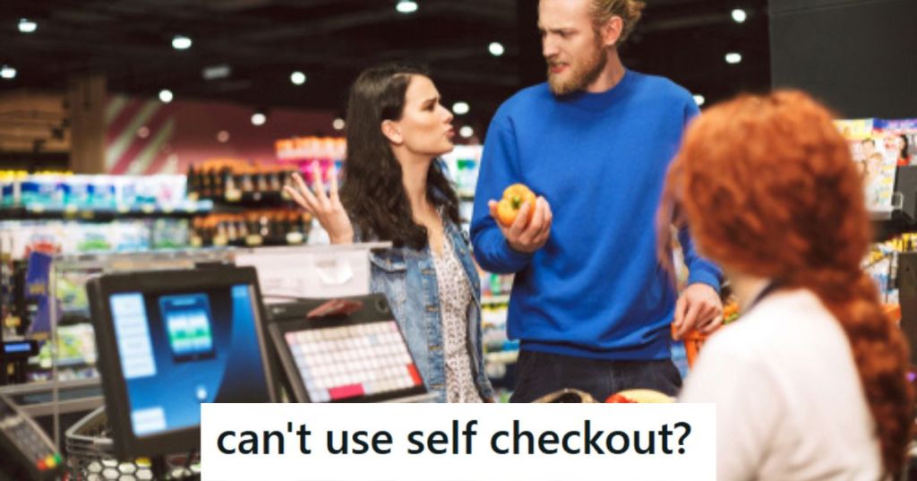 Upset customers at a checkout line