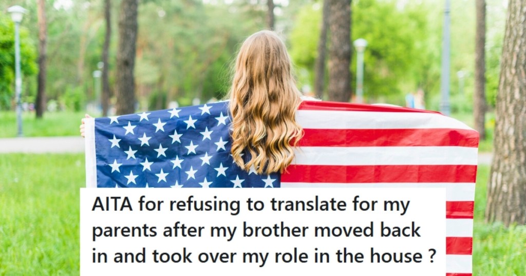 Woman with USA flag outside