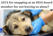 HOA Needs Homeowners To Clear Off Their Patio So It Can Be Painted, But They Refused Because They Have To Take Their Terminally Ill Dog To The Vet