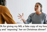 She Gave Her Snooping Mother-In-Law A Fake Key To Their New House, But When She Tried Sneaking In And Got Caught At Christmas Dinner, Her Husband Accused Her Of Ruining Everything