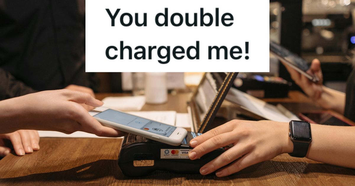 Customer tapping phone on pay machine