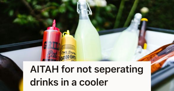 Bottled drinks in a cooler outside