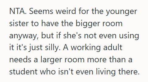 That Room 3 She Asked Her Parents To Make Her Younger Sister Give Up Her Room Since She’s Barely Home, But Now Her Whole Family Is Mad And Says Shes Being Ridiculous