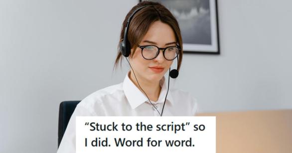 Young woman working in a call center answering phones