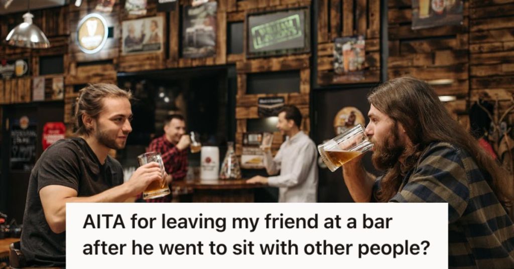 People talking and drinking in a bar