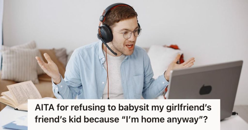 Man working from home with his computer and headphones