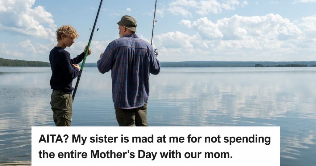 Younger man fishing with an older man