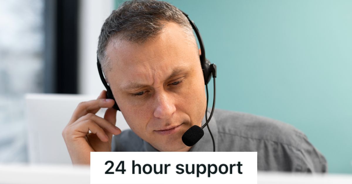 Man with headphones working to provide tech support