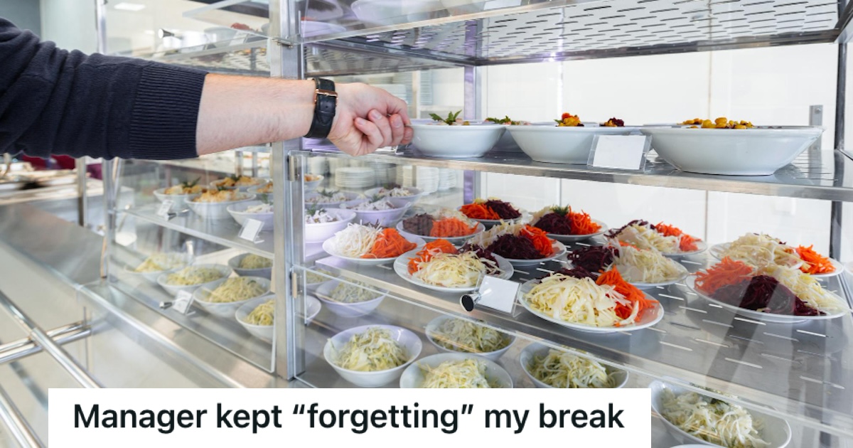 Person picking out food from a cafeteria