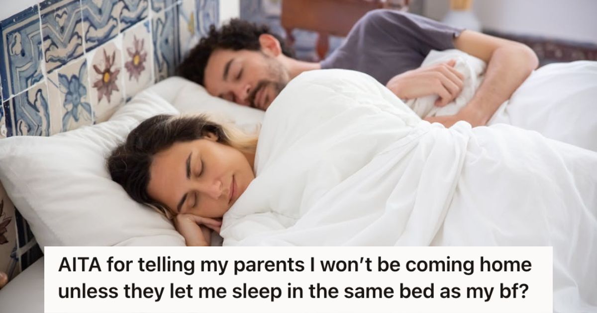 Man and woman sleeping in bed