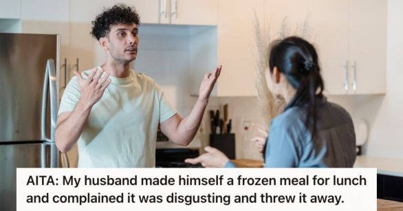 Man and woman arguing in the kitchen