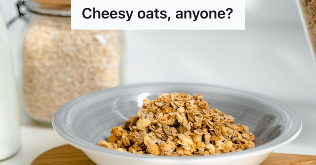 Oats poured into a bowl