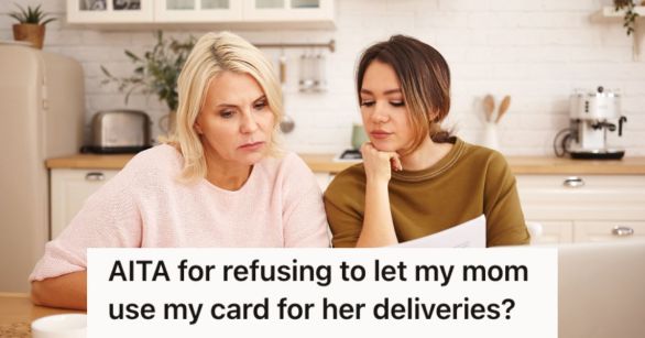 Mom and daughter looking at bill statements and receipts