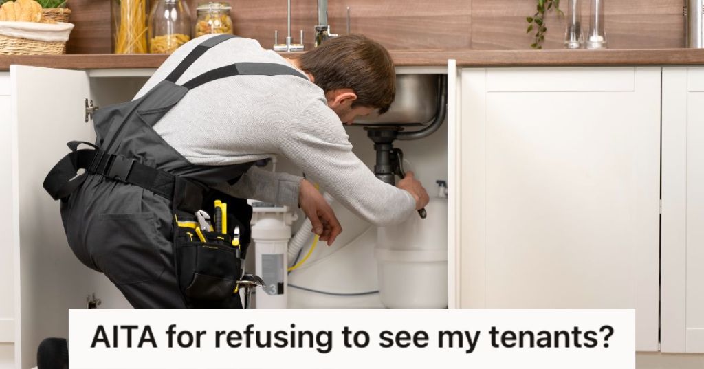 Plumber working in a kitchen