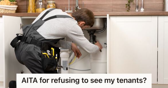 Plumber working in a kitchen