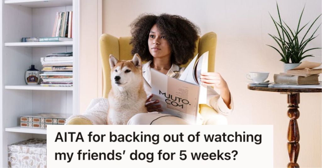 Woman sitting on the couch with her dog