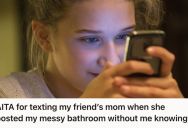 Her Friend Posted A Photo Of Her Messy Bathroom And Refused To Take It Down, So This Young Woman Ratted Her Out To Her Mom