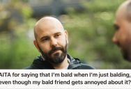 Man Shaves His Head Due To Hair Loss And Calls Himself “Bald,” But His Bald Friend Doesn’t Agree With Him