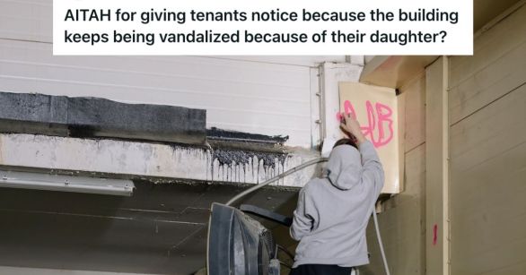 Person vandalizing a property's wall