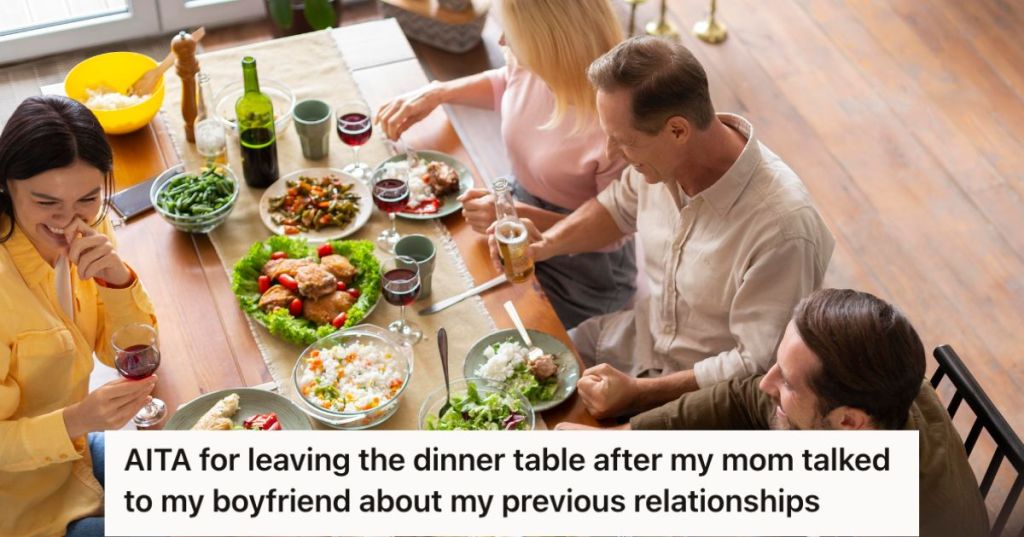 Family having good food at dinner