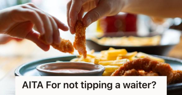 People dipping chicken fingers on the sauce