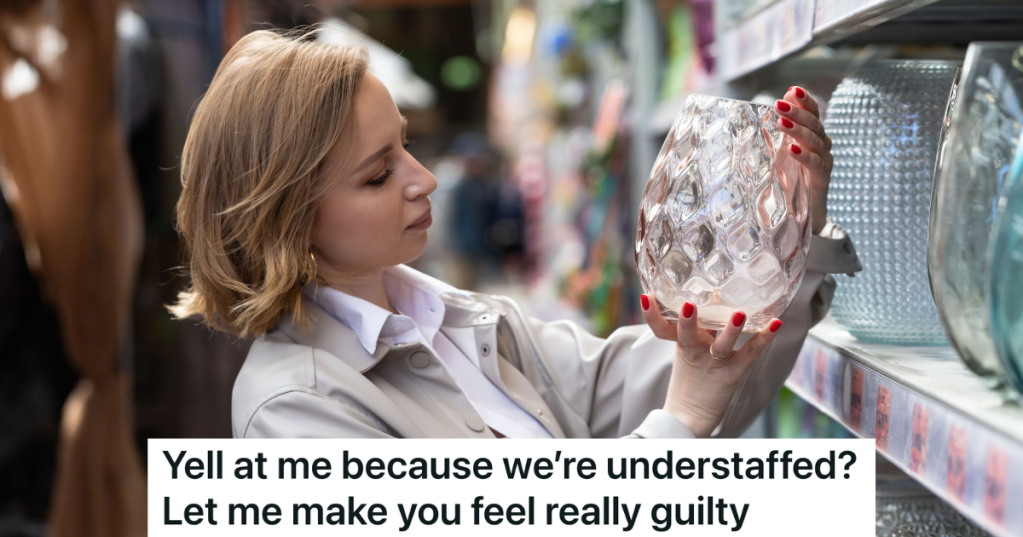 woman looking at vases