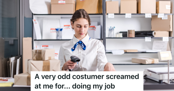 post office employee and a lot of packages