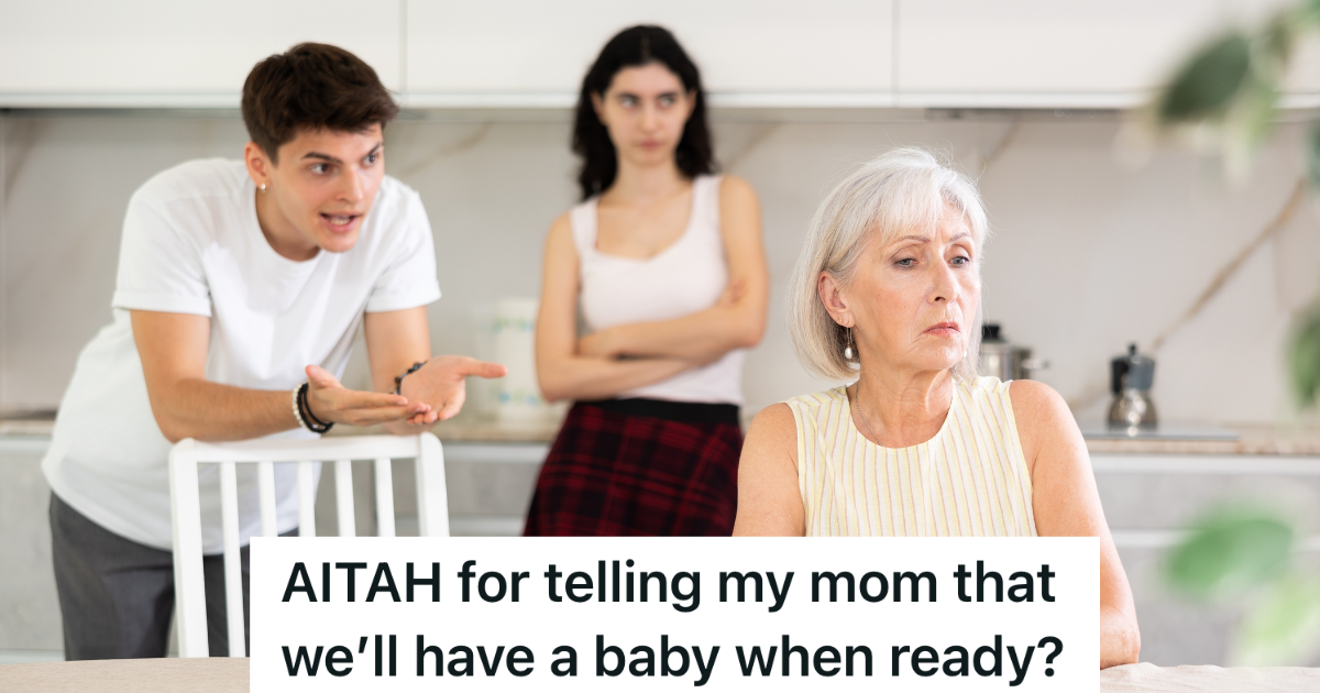 young married couple yelling at mother-in-law