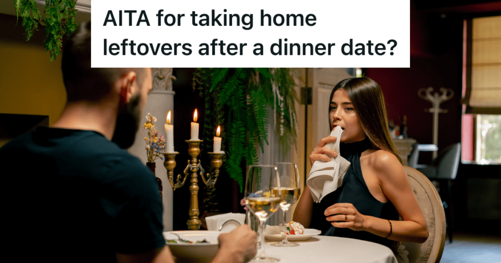 couple dressed in black on a date at a restaurant