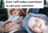 Family Is On A Road Trip When The Toddler Needs To Go To The Bathroom, But The Gas Station Won’t Give Them The Restroom Key Until They Buy Something