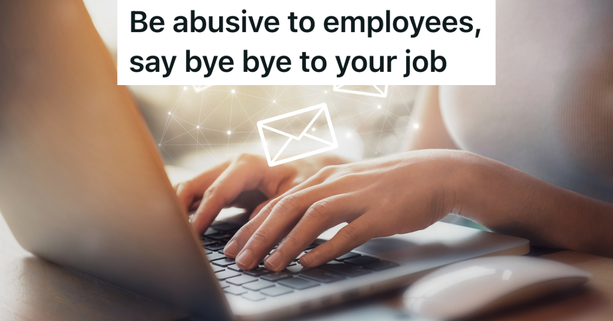 closeup of woman's hands typing an email