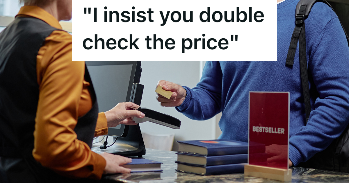 customer buying books at a bookstore