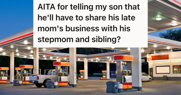 gas station at night