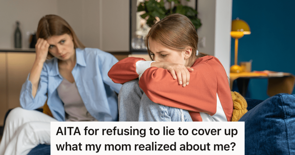 worried mother looking at upset teenage daughter